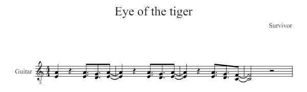 Sheet Music Survivor - Eye Of The Tiger