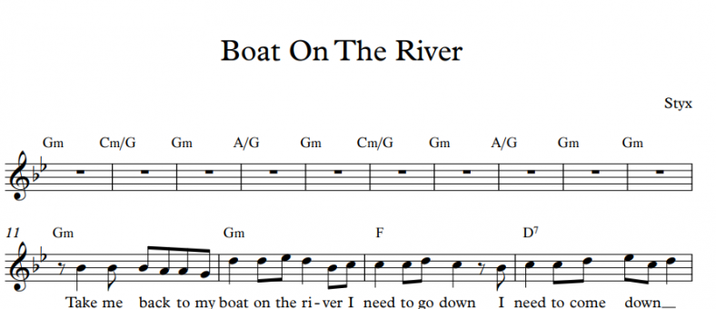 Sheet Music Styx - Boat on the river