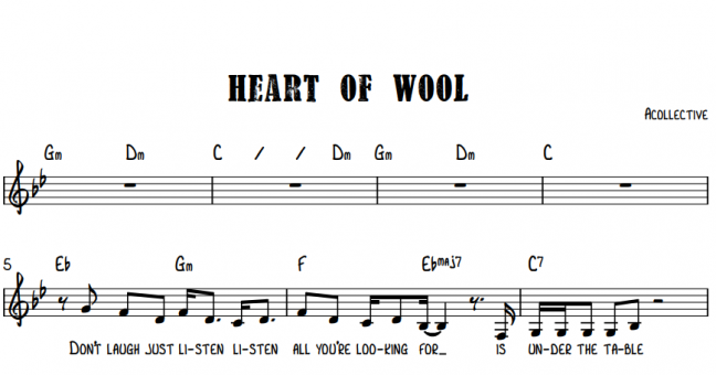 Sheet Music Acollective - heart of wool
