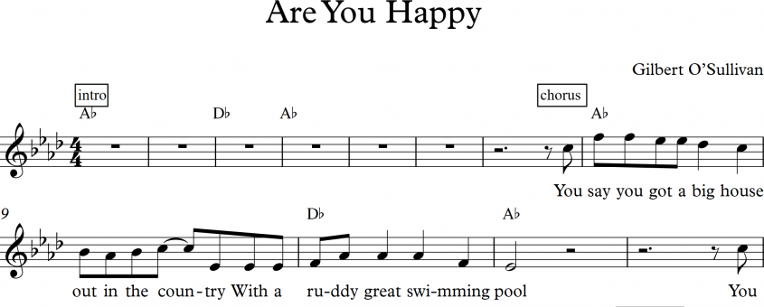 Sheet Music Gilbert O'Sullivan - Are You Happy?